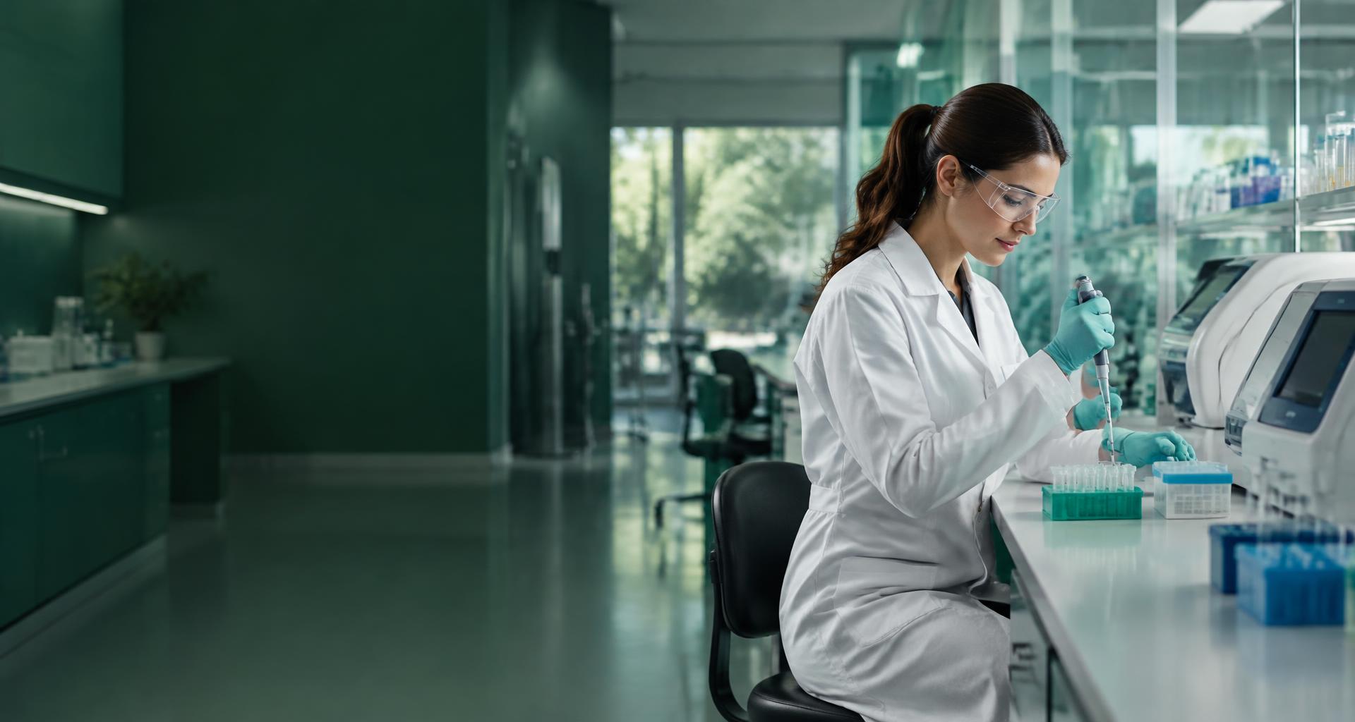 Laboratory scientist carefully preparing samples for analysis